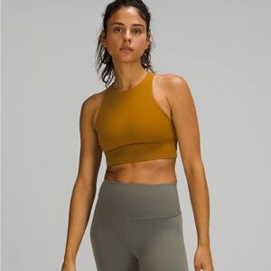 Lululemon Energy Bra High Neck Long Line - Gold Spice - Size 4 - NEW
